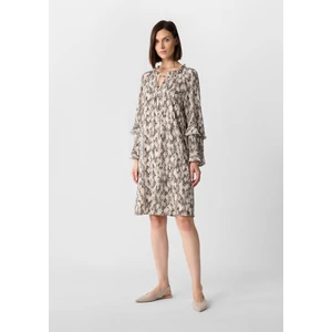 Kép 3/7 - Ruha -  Chiffon dress with animal print and flounce details 2510