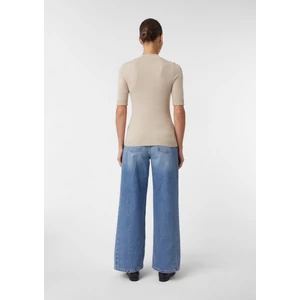 Kép 5/8 - Pulóver -  Short-sleeved fine knit sweater with a stand-up collar 2510