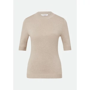 Kép 4/8 - Pulóver -  Short-sleeved fine knit sweater with a stand-up collar 2510