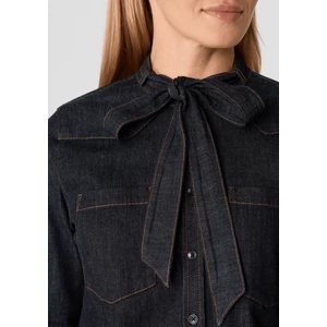 Kép 6/7 - Blúz -  Soft denim shirt with a tie-neck 2510