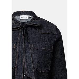 Kép 7/7 - Blúz -  Soft denim shirt with a tie-neck 2510