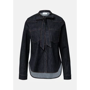 Kép 4/7 - Blúz -  Soft denim shirt with a tie-neck 2510