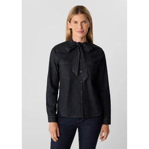 Kép 1/7 - Blúz -  Soft denim shirt with a tie-neck 2510