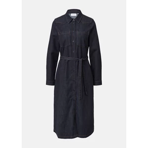 Kép 4/8 - Ruha -  Lightweight denim dress in midi length with tie belt 2510