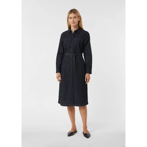 Kép 3/8 - Ruha -  Lightweight denim dress in midi length with tie belt 2510