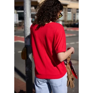 Kép 2/7 - Póló - knit look shirt w.gathered cuf - 2604