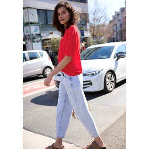 Kép 3/7 - Póló - knit look shirt w.gathered cuf - 2604