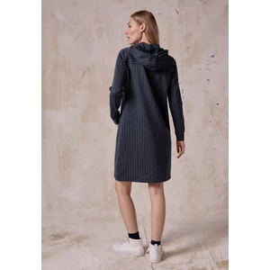 Kép 3/5 - OTLT Ruha - Lurex Stripe Hoody Dress 2409