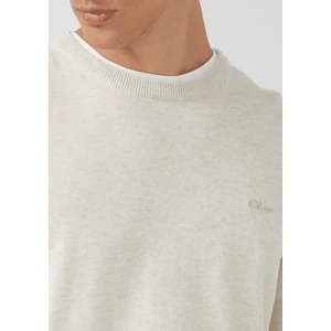 Kép 3/6 - Pulóver -  Knitted jumper with logo embroidery  - Cream | s.Oliver 2510