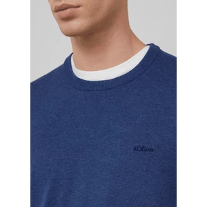 Kép 3/6 - Pulóver -  Knitted jumper with logo embroidery  - Blue | s.Oliver 2510