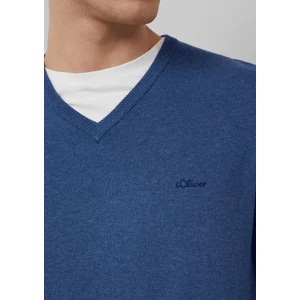 Kép 5/7 - Pulóver -  Knitted jumper with logo embroidery  - Blue | s.Oliver 2510