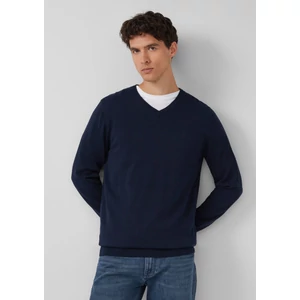 Kép 1/6 - Pulóver -  Knitted jumper with logo embroidery  - Blue | s.Oliver 2510