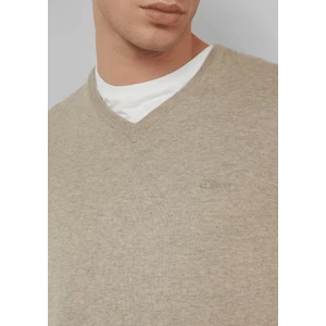 Kép 3/6 - Pulóver -  Knitted jumper with logo embroidery  - Beige | s.Oliver 2510