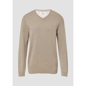 Kép 4/6 - Pulóver -  Knitted jumper with logo embroidery  - Beige | s.Oliver 2510