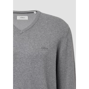 Kép 6/7 - Pulóver -  Knitted jumper with logo embroidery  - Grey | s.Oliver 2510