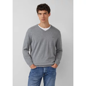 Kép 1/7 - Pulóver -  Knitted jumper with logo embroidery  - Grey | s.Oliver 2510