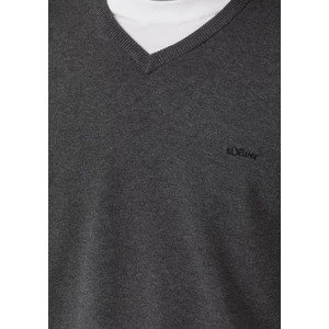 Kép 3/6 - Pulóver -  Knitted jumper with logo embroidery  - Grey | s.Oliver 2510