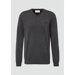 Kép 4/6 - Pulóver -  Knitted jumper with logo embroidery  - Grey | s.Oliver 2510