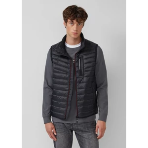 Kép 1/6 - Mellény -  Lightweight quilted vest with sporty contrast details | 360° Circular Vision  - Black | s.Oliver 2510
