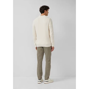 Kép 6/6 - Pulóver -  Cotton sweater with structure and troyer collar  - Beige | s.Oliver 2510