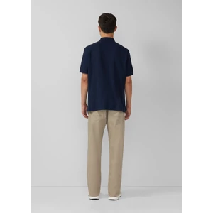 Kép 6/6 - Póló -  Polo shirt with flame yarn structure and breast pocket  - Blue | s.Oliver 2510