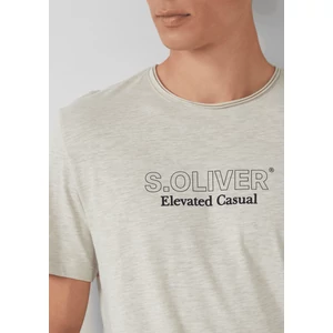 Kép 5/7 - Póló -  Melange T-shirt with a rolled edge and a front print  - White | s.Oliver 2510