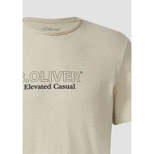 Kép 7/7 - Póló -  Melange T-shirt with a rolled edge and a front print  - White | s.Oliver 2510