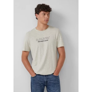 Kép 1/7 - Póló -  Melange T-shirt with a rolled edge and a front print  - White | s.Oliver 2510