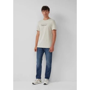Kép 3/7 - Póló -  Melange T-shirt with a rolled edge and a front print  - White | s.Oliver 2510