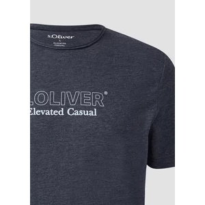 Kép 6/7 - Póló -  Melange T-shirt with a rolled edge and a front print  - Blue | s.Oliver 2510