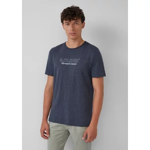 Kép 1/7 - Póló -  Melange T-shirt with a rolled edge and a front print  - Blue | s.Oliver 2510