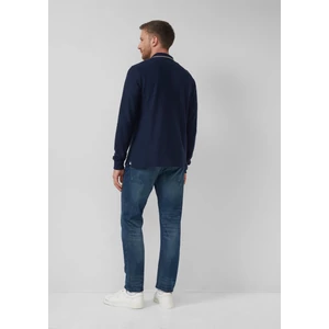 Kép 4/7 - Póló -  Zip polo shirt in textured jersey with breast pocket  - Blue | s.Oliver 2510
