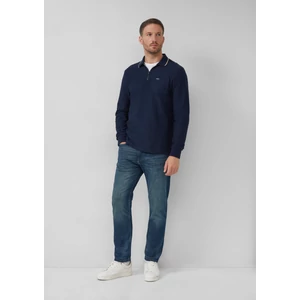 Kép 3/7 - Póló -  Zip polo shirt in textured jersey with breast pocket  - Blue | s.Oliver 2510