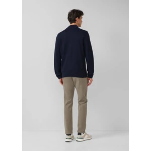 Kép 6/6 - Dzseki -  Cotton cardigan with stand-up collar and logo patch  - Blue | s.Oliver 2510