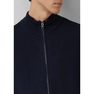 Kép 3/6 - Dzseki -  Cotton cardigan with stand-up collar and logo patch  - Blue | s.Oliver 2510
