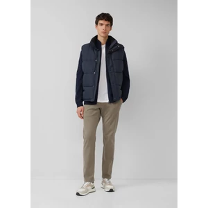 Kép 5/6 - Dzseki -  Cotton cardigan with stand-up collar and logo patch  - Blue | s.Oliver 2510