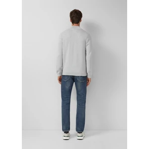 Kép 4/7 - Dzseki -  Cotton cardigan with stand-up collar and logo patch  - Grey | s.Oliver 2510