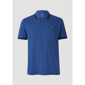 Kép 4/6 - Póló -  Cotton piqué polo shirt with contrasting details  - Blue | s.Oliver 2510