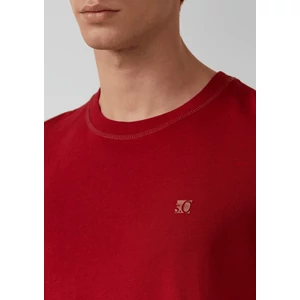 Kép 3/6 - Póló -  Heavy jersey T-shirt with crew neck and logo print  - Red | s.Oliver 2510