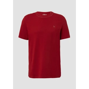 Kép 4/6 - Póló -  Heavy jersey T-shirt with crew neck and logo print  - Red | s.Oliver 2510