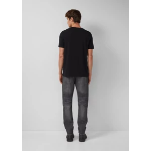 Kép 6/6 - Póló -  Heavy jersey T-shirt with crew neck and logo print  - Black | s.Oliver 2510