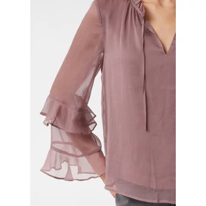 Kép 6/7 - Blúz -  Blouse with feminine flounces in crêpe chiffon 2510