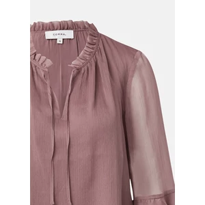Kép 7/7 - Blúz -  Blouse with feminine flounces in crêpe chiffon 2510