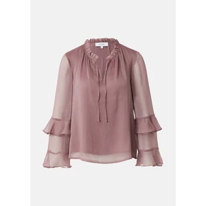Kép 4/7 - Blúz -  Blouse with feminine flounces in crêpe chiffon 2510