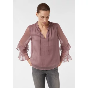 Kép 1/7 - Blúz -  Blouse with feminine flounces in crêpe chiffon 2510