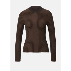 Kép 4/7 - Pulóver -  Ribbed viscose stretch sweater in bicolor 2510