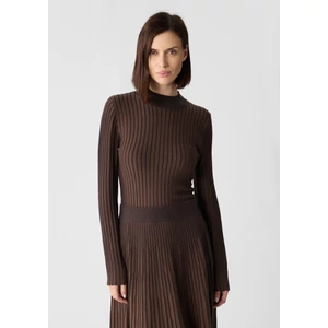 Kép 1/7 - Pulóver -  Ribbed viscose stretch sweater in bicolor 2510