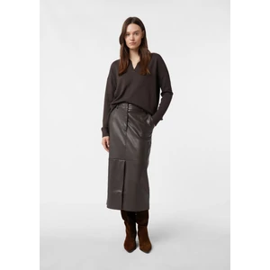 Kép 3/7 - Szoknya -  Midi skirt in smooth leather look 2510