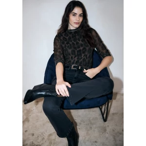 Kép 6/7 - Póló - printed mesh shirt w.gathered - 2512