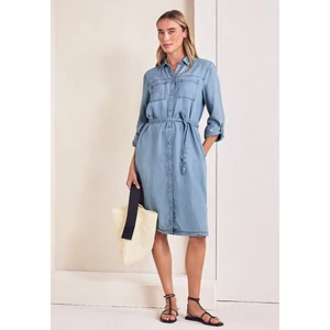 Kép 3/7 - Ruha - washed shirt collar Dress - 2604